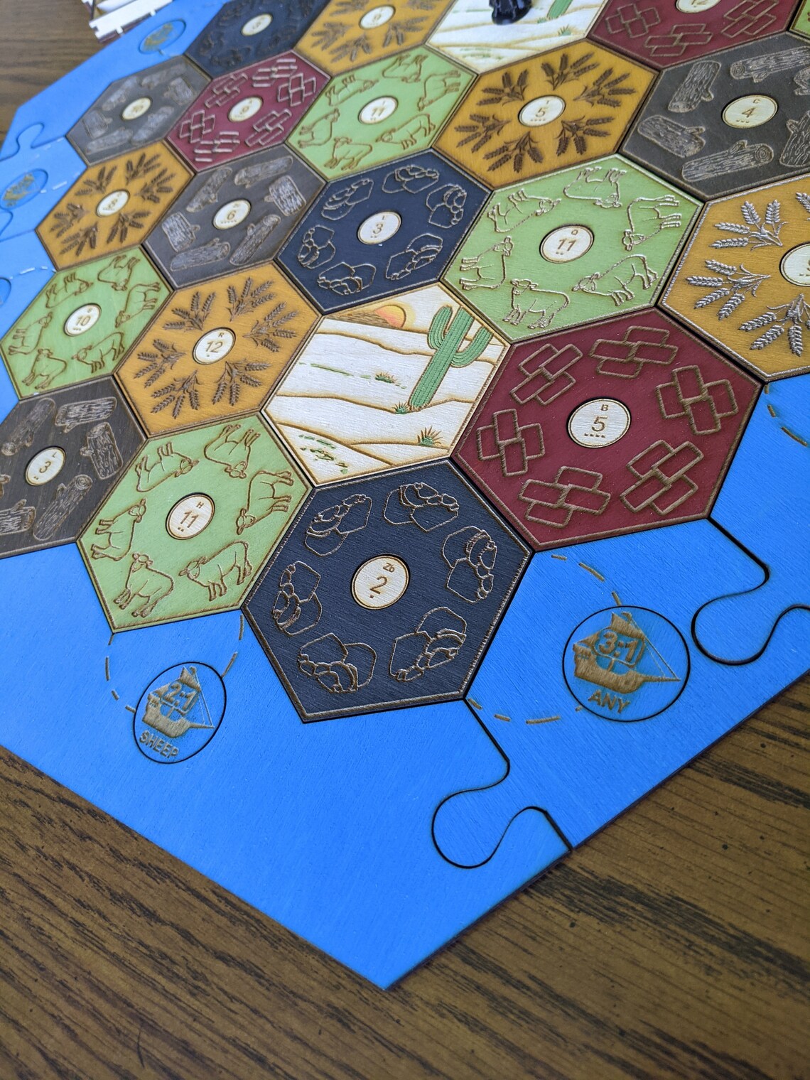 Settlers of Catan Custom Wooden Game Board 56 players Etsy