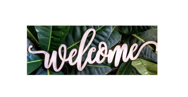 Welcome Laser Cut Cursive Word Sign for Wall Decor Unfinished - Etsy