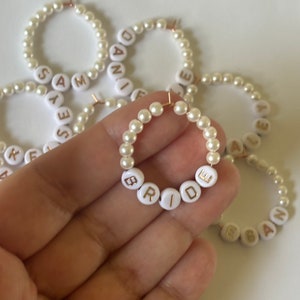 Personalized Pearl Wine Glass Charms Rose Gold Bachelorette Party Drink Markets Set of 9