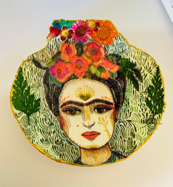 Frida Kahlo Artist Scallop Shell Dish Decorative | Etsy