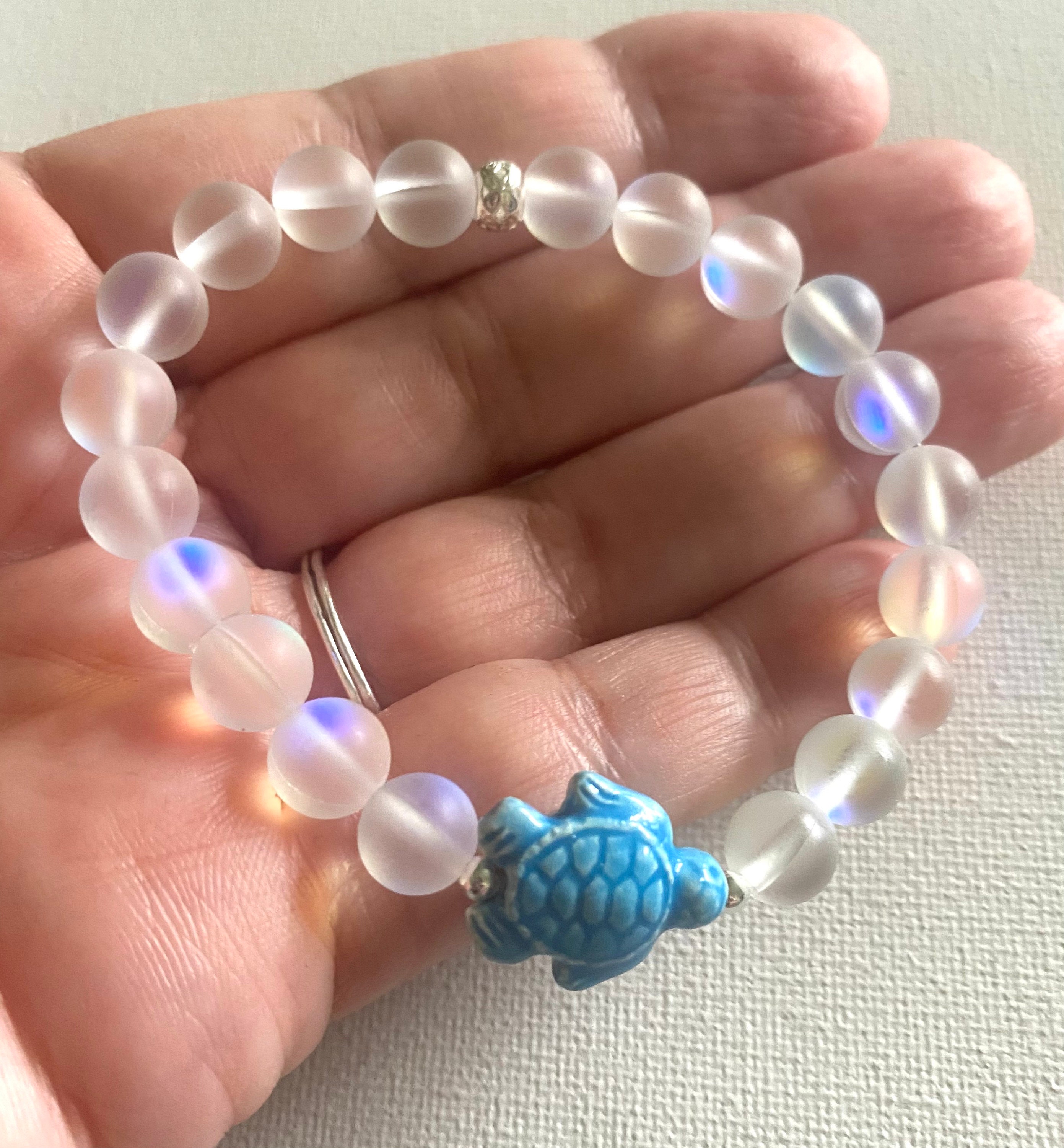 Tobestu Bracciale regolabile intarsiato con tartaruga/pesce zircone