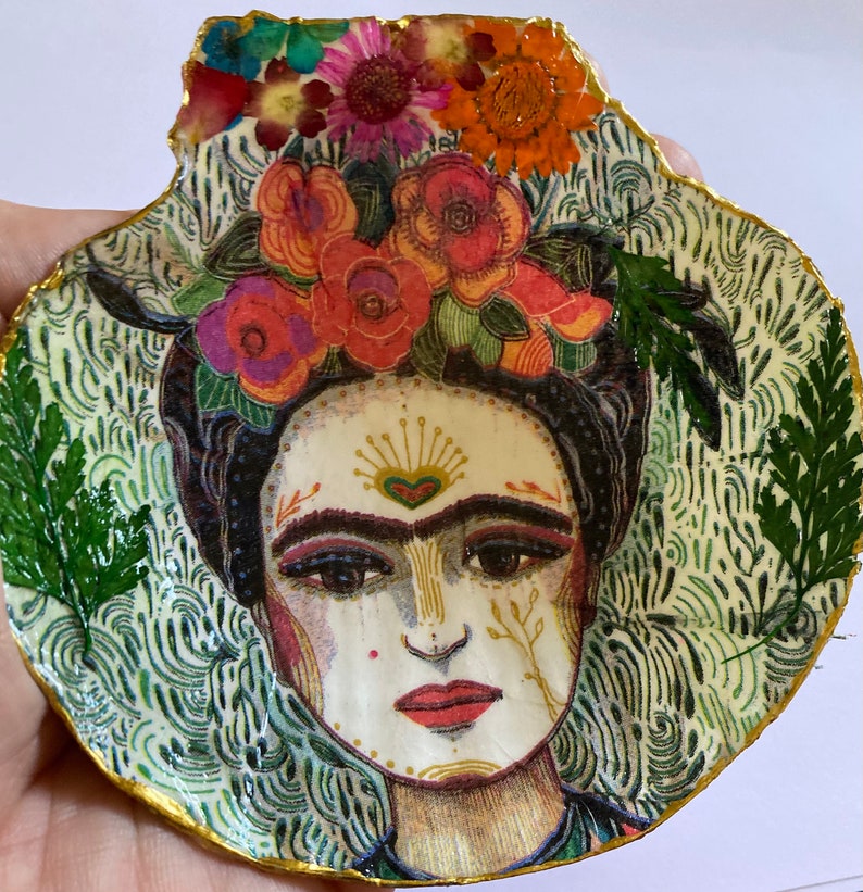 Frida Kahlo Artist Scallop Shell Dish Decorative | Etsy