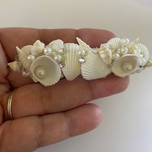 Mermaid Hair Barrette Seashells Pearls, Embellished Rhinestones Summer Beach Theme Party Wedding Can Be Made Only Shells and Pearls