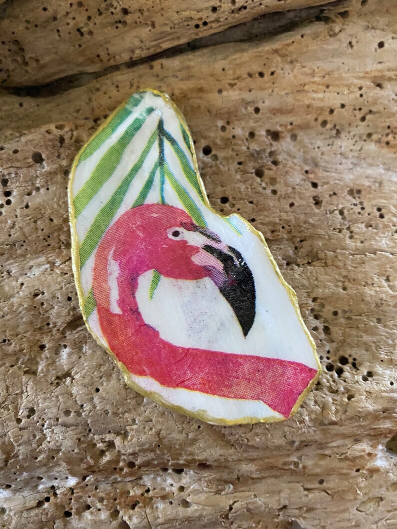 2 Oyster Shell Pink Flamingo Dishes Decorative Small Dishes Etsy