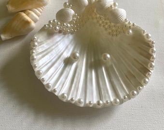 Strand Hochzeit Ring Teller Perle Seashell Ringträger Halter