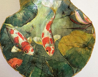 Koi Fisch Schmuckhalter, entkuppelte Fischschale Ringschale, Küstendekoration