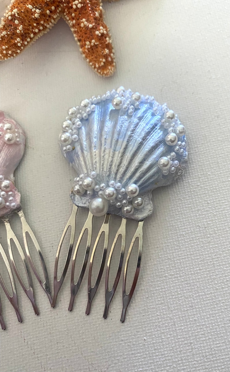 Seashell Comb Seashell Hair Comb, Pearl & Rhinestone Flower Girl Hair Accessory - Etsy