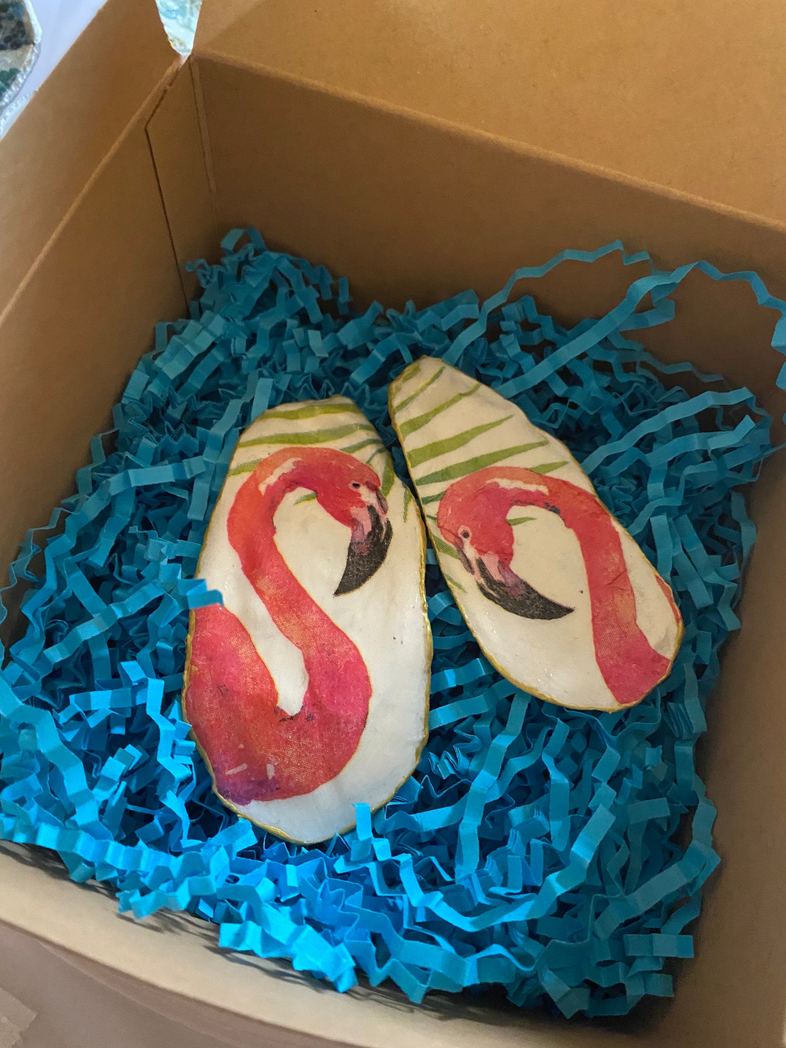 2 Oyster Shell Pink Flamingo Dishes Decorative Small Dishes Etsy