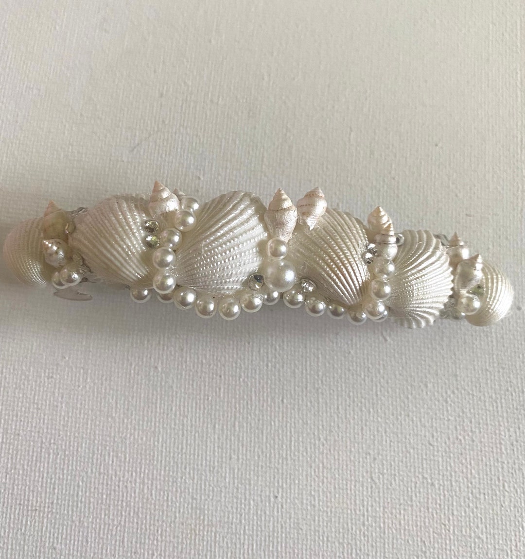 Mermaid Hair Barrette With Real Shells Pearls Embellished - Etsy