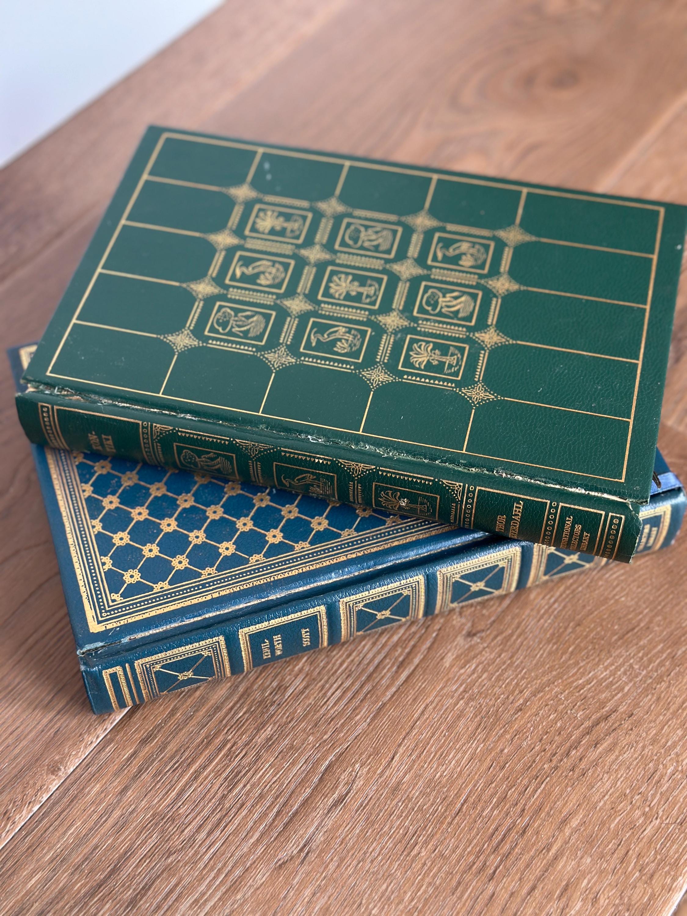 Blue and Gold Decorative Books - Etsy