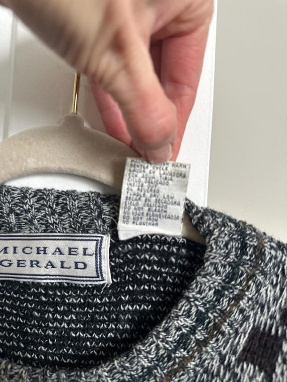 Vintage Michael Gerald Patchwork Knit Sweater | 9… - image 5