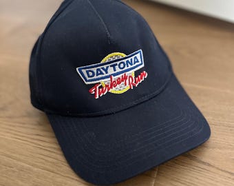 Vintage Daytona Turkey Run Hat, Navy Snapback Cap, Racing Event Hat, Car Show Cap, Retro Dad Hat, Florida Racing Memorabilia