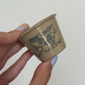Vintage Mini Stoneware Cow Crock | Rustic Farmhouse Pot | Holstein Cow Cachepot | Small Country Kitchen Decor | Toothpick Holder