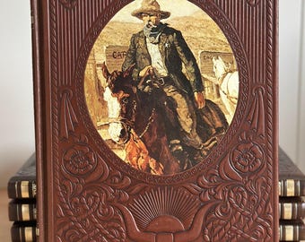 Vintage Time Life Old West Book | Faux Leather Western Coffee Table Book | Rustic Ranch Cabin Decor | Choose Your Volume