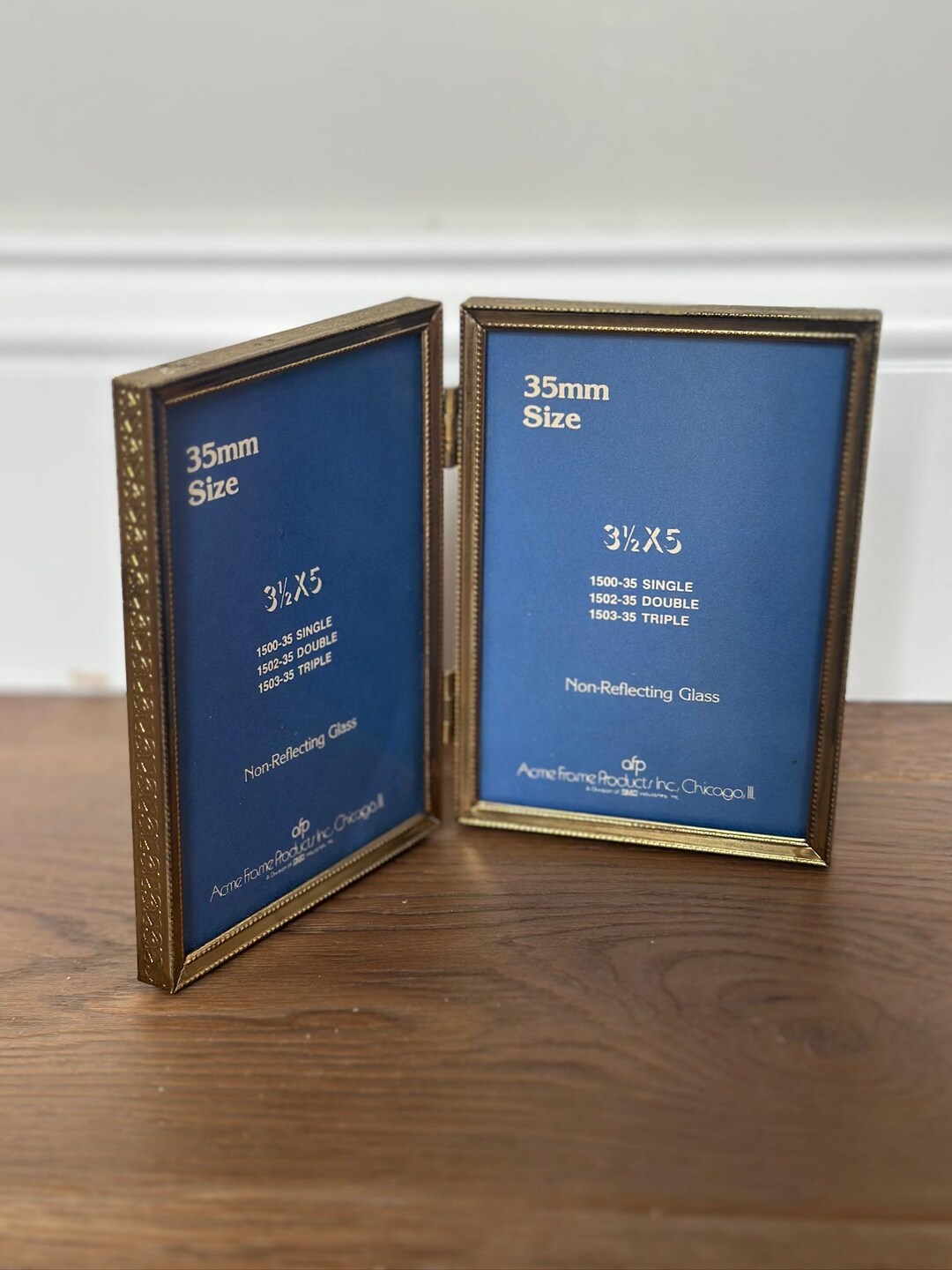 Vintage Gold Hinged Double Picture Frame 3.5x5, Ornate Folding Frame ...