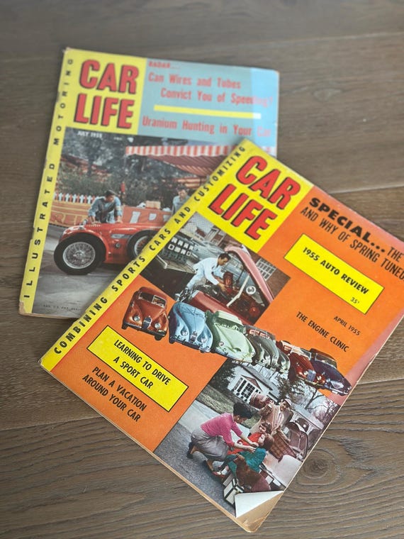 Vintage 1955 Car Life Magazine | Choice of April or July Issue | Mid Century Automotive Magazine | Classic Car Ephemera