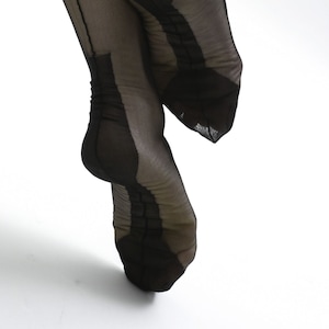 Cuban Heel Vintage Stockings with Contrast Seams, Heels, Soles and Thigh Welts (4 Styles available in sizes up to L)