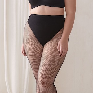 Rare Vintage Black Fishnet Tights (Goth Wedding etc) Sizes up to 8XL