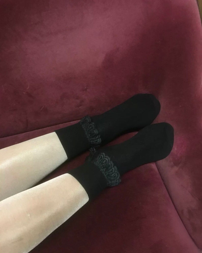 Cute Cotton Ankle Socks With Lace Trim. Perfect Pinup or Goth Etsy