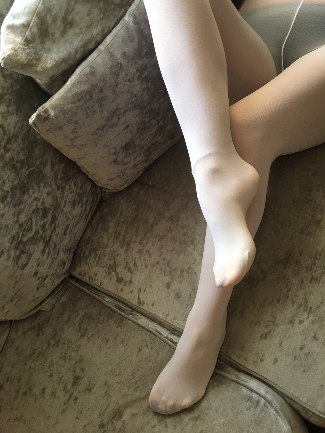 White Glossy Pantyhose Tights 40 Denier sheer to Waist Made Etsy