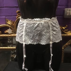 Vintage French Deep Lace 4 Strap Garter Belt for Stockings