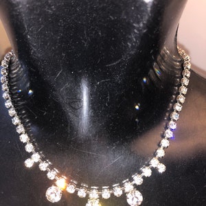 Vintage Art Deco style rhinestone diamanté necklace  (ref 1014) wedding, bridesmaid, engagement