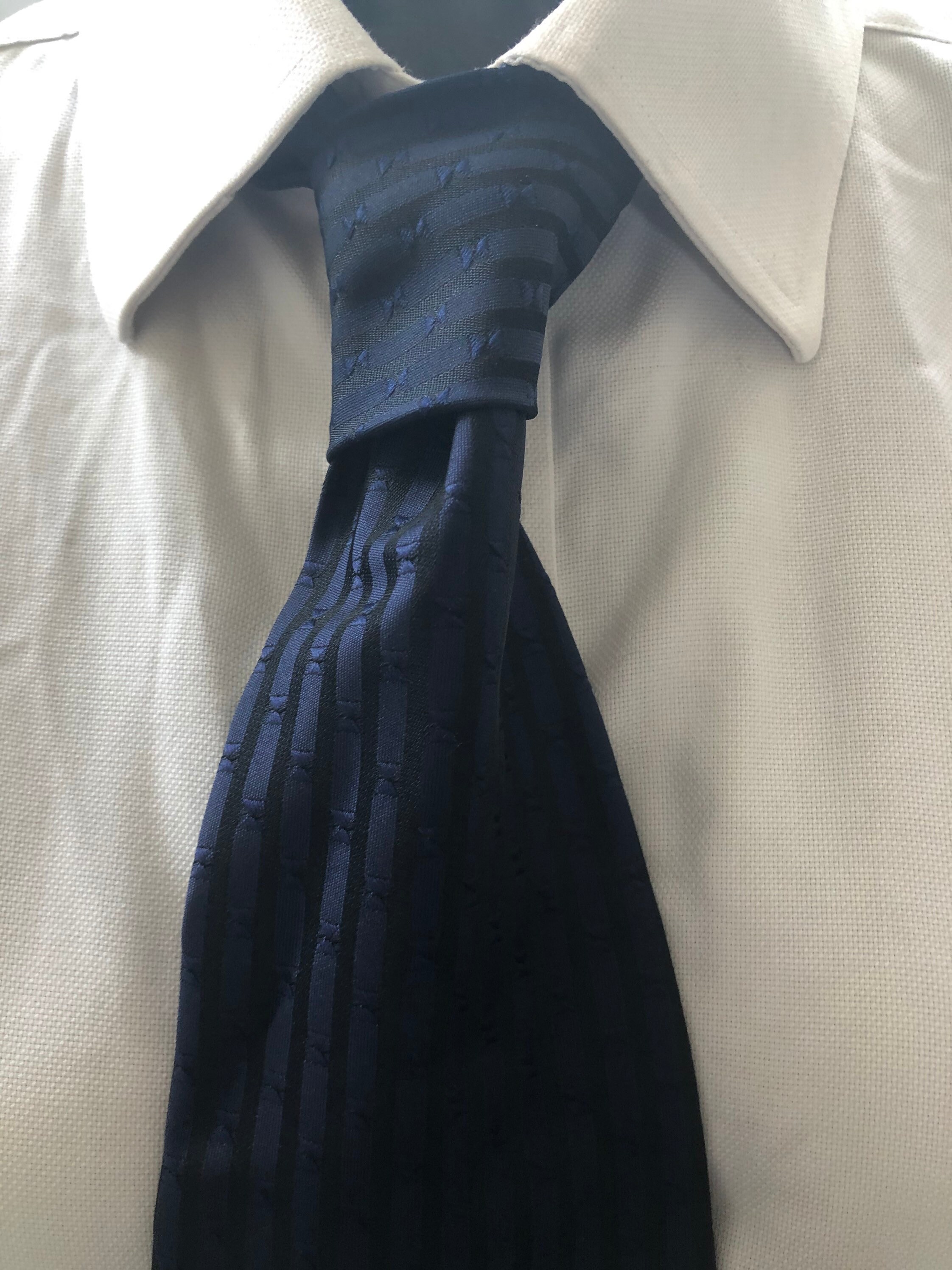 Vintage Hardy Amies Blue Striped Tie - Old English, Fashion