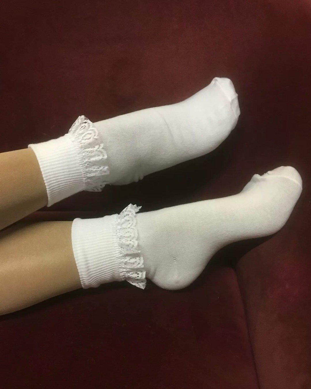 Cute Cotton Ankle Socks With Lace Trim. Perfect Pinup or Goth Etsy