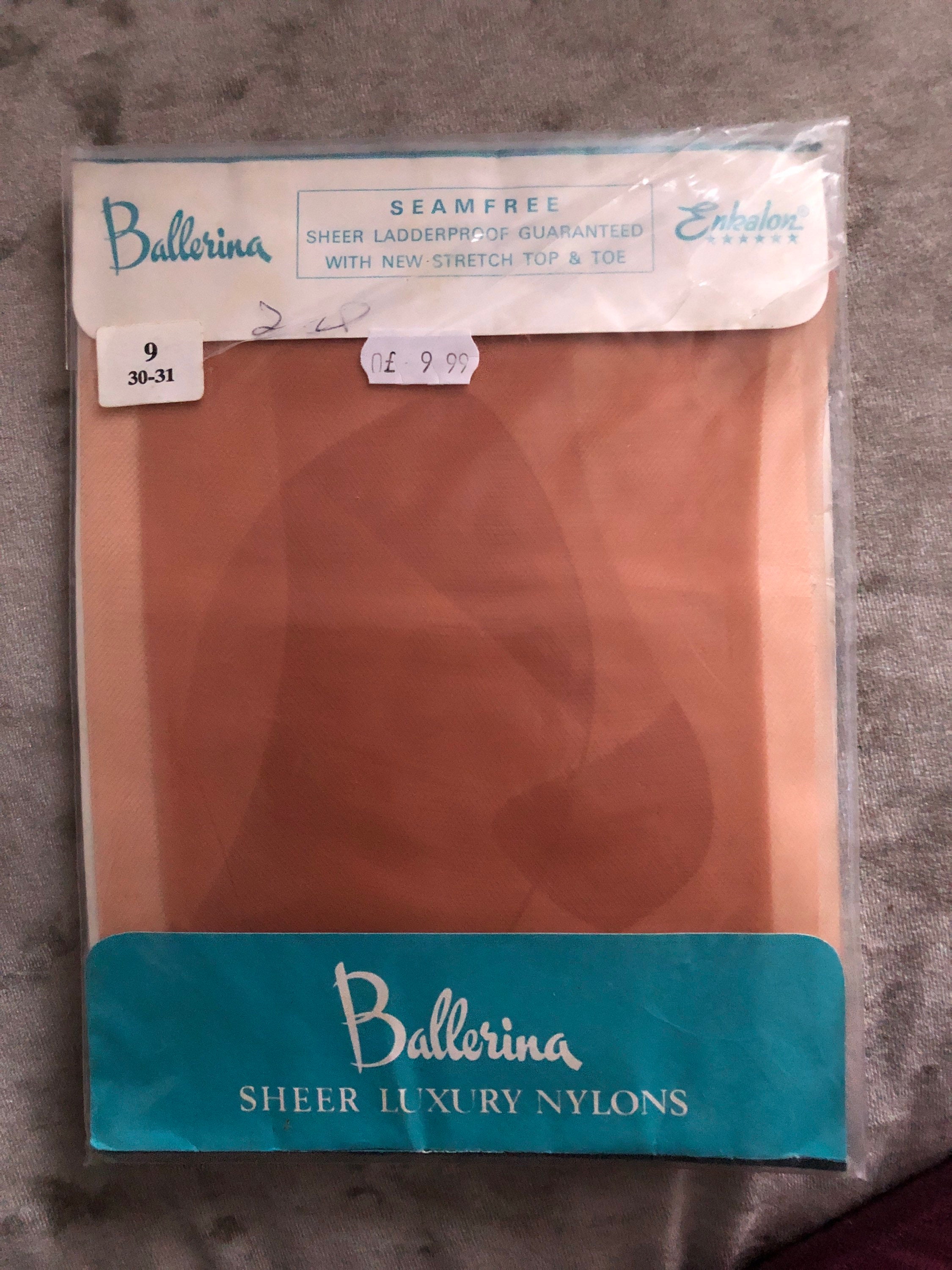Bas Nylon Vintage SAYONARA - Micromesh - Gris Clair - Taille 4 - Pointes Renforcées - Neuf Avec étiquette