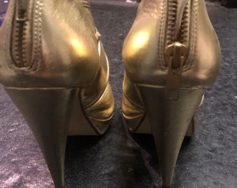 Sandali alti con cinturino incrociato in oro H&M vintage originali