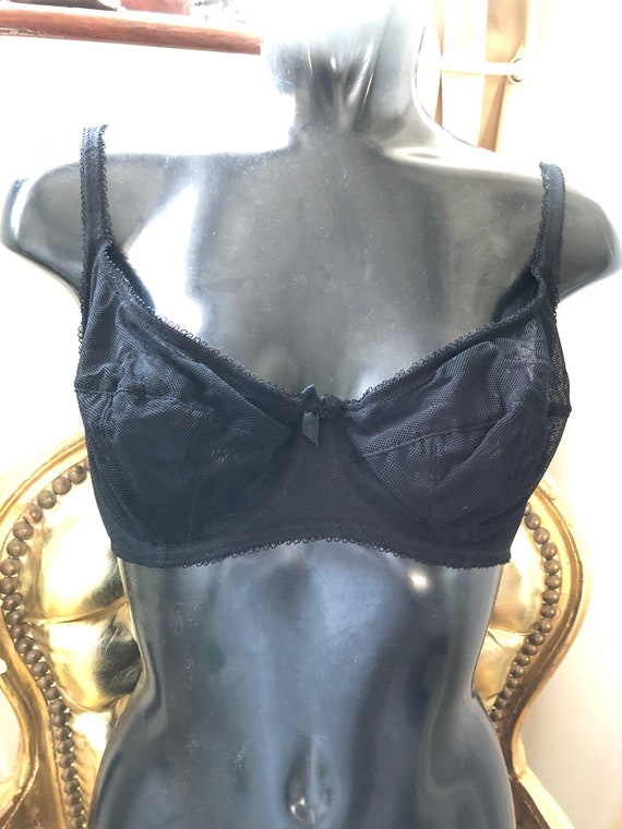 Vintage Style Black Net Bra Size 36DD