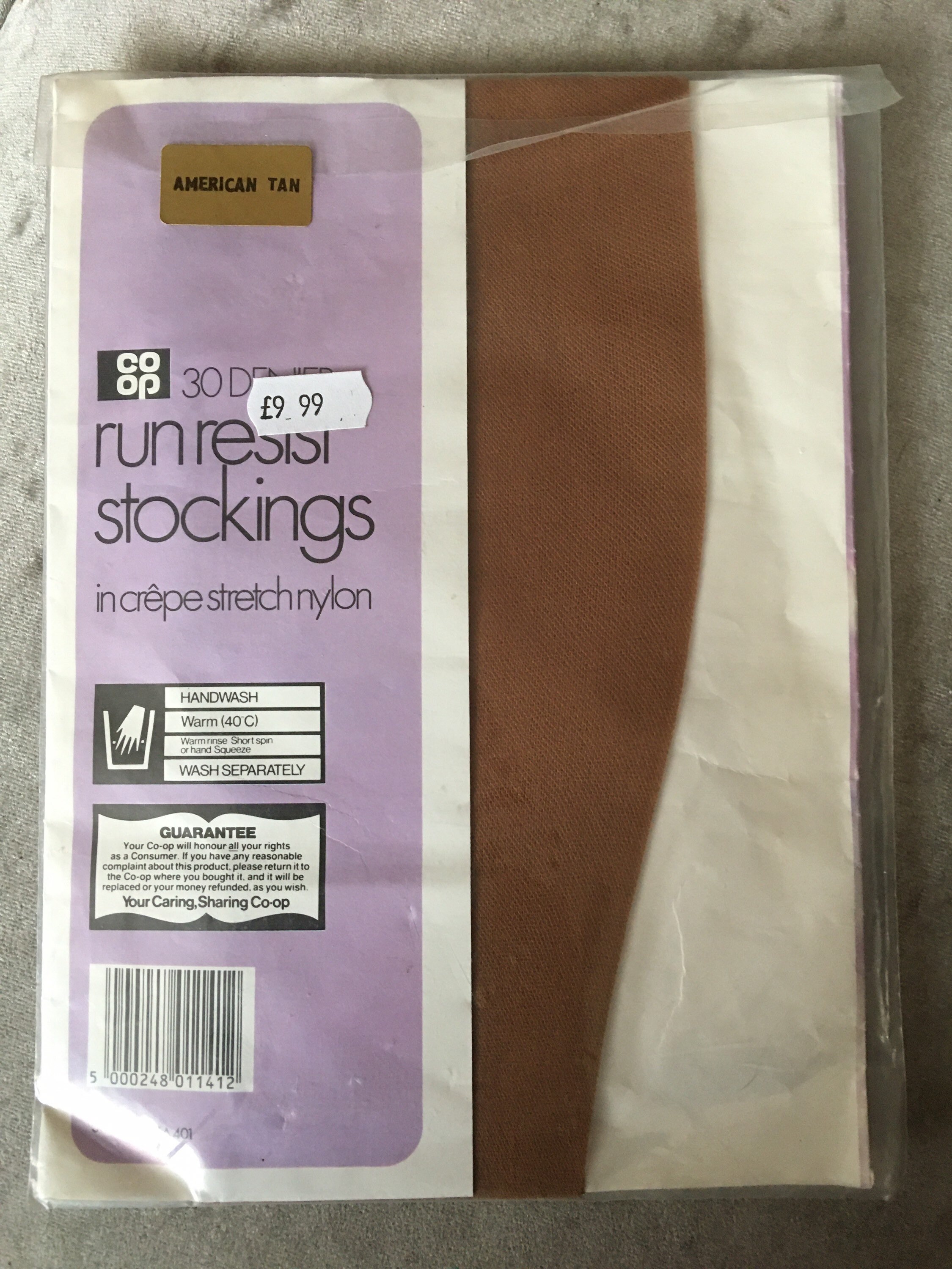 Image of Denier Micromesh Stockings | Made in The Uk By Kayser For Co-Op "American Tan" Size ."-"