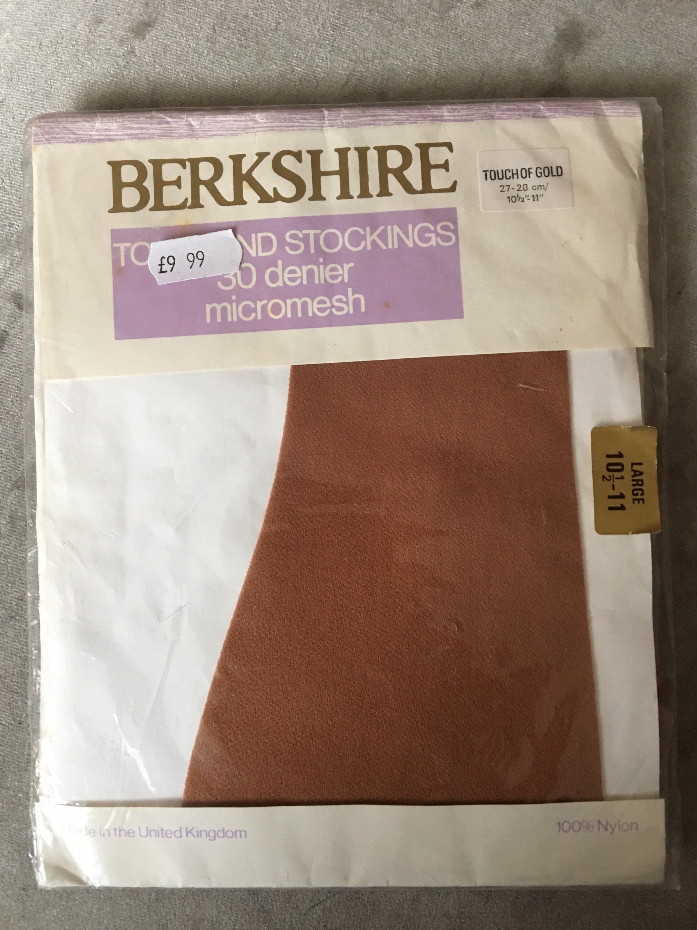 Image of Denier Micromesh Stockings By Berkshire in "Touch Of Gold" Size ."-"
