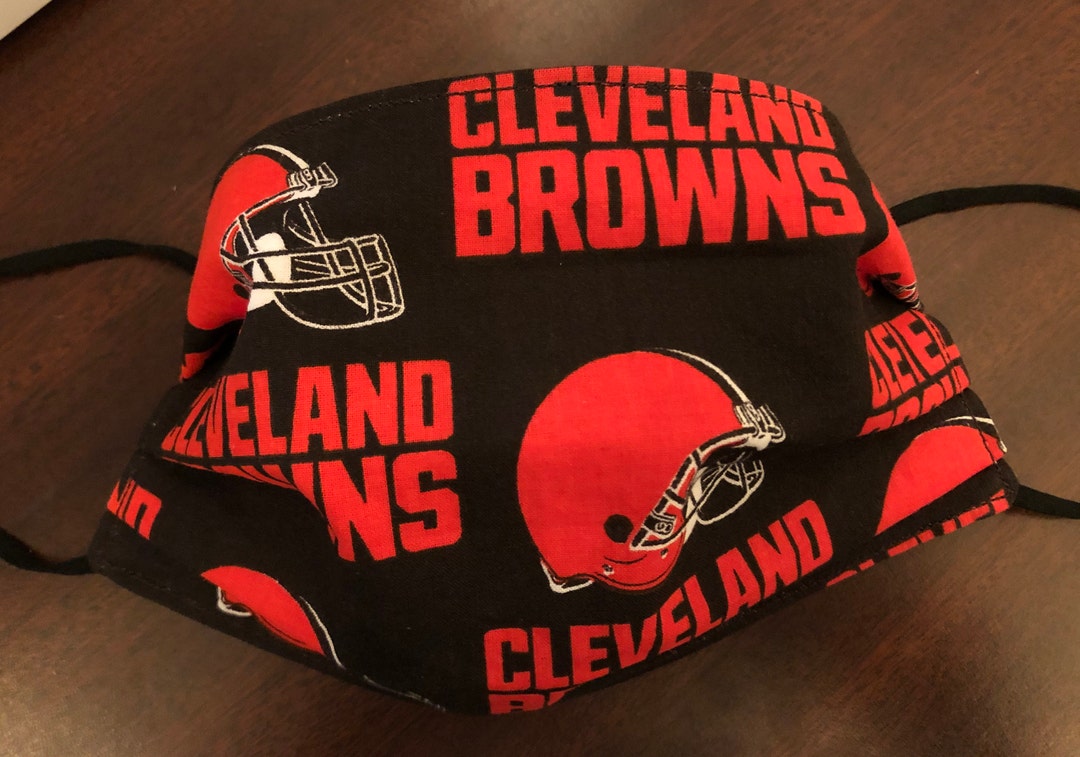 Cleveland Browns Football Face Mask. 100 Quilters Cotton. Two Layers