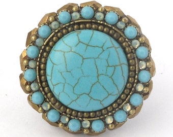 1-5/8" Turquoise Gold Beaded Crystal Knob; Unique Decorative Kitchen Cupboard Cabinet Door Knob; Glass Art Deco Knob for Dresser Drawers