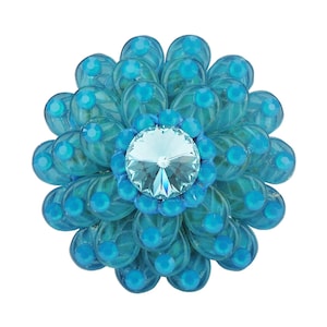 Unique Cabinet Knob Crystal Turquoise Czech Glass Flower; Decorative Kitchen Cupboard Door Knob for Dresser Drawers Art Deco Furniture