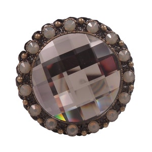 Decorative Cabinet Knob Black Diamond Crystal Czech Glass; Unique Kitchen Cupboard Door Knob; Glamorous Luxury Art Deco Dresser Drawer Knob