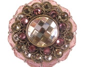 Large Swarovski Crystal Cabinet Knob Antique Rose Pink Kitchen Cupboard Door Knobs Girls Dresser Drawer Knob Unique Bling Furniture Hardware