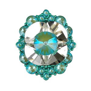 Unique Cabinet Knob Crystal Silky Sage DeLite; Decorative Kitchen Cupboard Door Knob; Art Deco Dresser Drawer Rhinestone Modern Contemporary