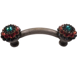 Tirón del cajón de cristal de 3 pulgadas; Colorido mango de gabinete de hierro de pedrería; 76mm Armario de cocina Armario Hardware; Tocador de baño joya de lujo