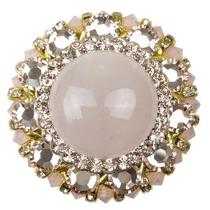 Unique Crystal Cabinet Knob; Silk, Lt Rose Alabaster, Pink Opal; Decorative Gold Brass Drawer Knob; Fancy Jeweled Kitchen Cupboard Hardware