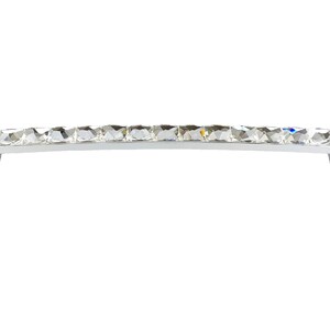 May include: A silver cabinet pull with a row of clear crystal accents.