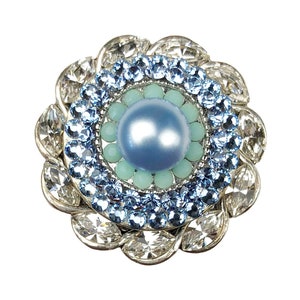 Unique Crystal Cabinet Knob; Clear, Lt Sapphire, Mint Alabaster Lt Blue Pearl; Chrome Decorative Cupboard Door Knob; Fancy Jeweled Hardware