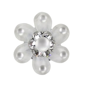 Unique Cabinet Knob Crystal Czech Glass Flower; Small Chrome Decorative Kitchen Cupboard Door Knob; Girls Dresser Drawer Art Deco Furniture