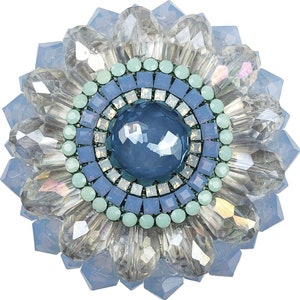 2 1/4" Unique Crystal Cabinet Knob; Air Blue Opal Beaded Decorative Kitchen Cupboard Door Knob, Vanity Drawer Knob; Fancy Art Deco Hardware