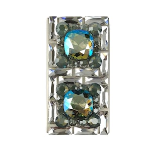 Unique Crystal Cabinet Knob, Pacific Opal Satin & Erinite Shimmer, Decorative Kitchen Cupboard Door Handle, Rhinestone Art Deco Hardware