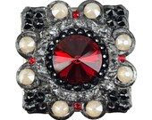 Jet Scarlet Cream Crystal Cabinet Knob Unique Square Decorative Kitchen Cupboard Door Knob Ornate Antique Silver Art Deco Dresser Drawer