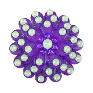 Unique Cabinet Knob Chrysolite Opal Crystal Purple Czech Glass Flower; Decorative Kitchen Cupboard Door Knob; Girl Dresser Drawer Art Deco