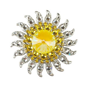 Unique Crystal Cabinet Knob, Crystal Sunshine DeLite Sunburst Kitchen Cupboard Closet Hardware; Fancy Jeweled Bathroom Vanity Drawer Knob