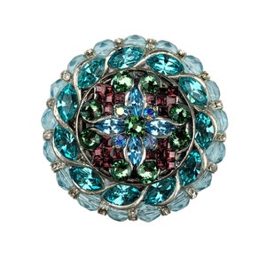 Unique Crystal Cabinet Knob; Aqua Turquoise Multi Color Chrome Decorative Kitchen Cupboard Door Knob; Fancy Art Deco Hardware Vanity Drawers